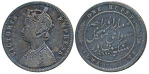 Mangal Singh (AH 1291-1310, 1874-1892 AD), Silver Rupee, 11.50g, Calcutta Mint, with the n