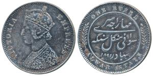 Mangal Singh, Silver Rupee, 11.59g, Calcutta Mint, with the name and portrait of Victoria,