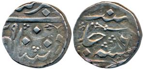 Sikandar Jah, Silver Rupee, 11.11g, Khujista Bunyad (Aurangabad) Mint, in the name of Muha