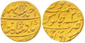 Mughal issue, Sawai Jaipur Mint, Gold Mohur, 10.88g, in the name of Ahmed Shah Bahadur, AH