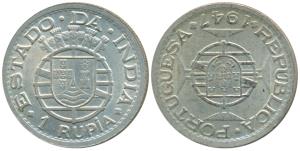 Half Silver 1 Rupia, 12g, 1947 (KM 27). Extremely Fine.