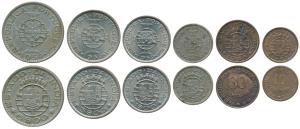 Goa, Colonial Issue, Cupro-Nickel 1, 3, 6, Escudos and 60 Centavos, 1959; Bronze 10 & 30 C