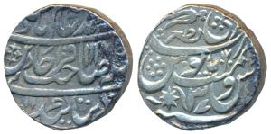 Qita Bareli Mint, Silver Rupee, 11g, in the name of Shah Alam II, AH 1218/37, Stephen’s cr