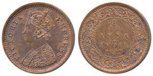 Victoria Empress, Copper 1/12 Anna, 1883, Bombay Mint (Prid 811). Uncirculated.