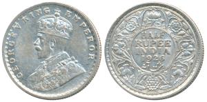 George V, Silver ½ Rupee, 1926, Calcutta Mint, (Prid 329). About Uncirculated.