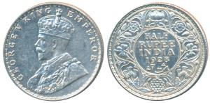 George V, Silver ½ Rupee, 1928, Bombay Mint (Prid 349). About Uncirculated.