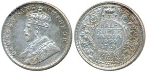 George V, Silver ½ Rupee, 1930, Calcutta Mint (Prid 332). About Uncirculated.