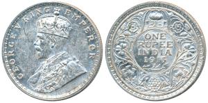 George V, Silver Rupee, 1915, Calcutta Mint (Prid 211). About Uncirculated.