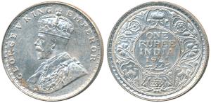 George V, Silver Rupee, 1921, Bombay Mint, (Prid 227). About Uncirculated, Scarce.