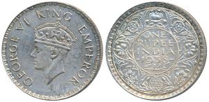 George VI, Silver Rupee, 1938, Bombay Mint, A / I / with Dot, (Prid 234). Extremely Fine, 