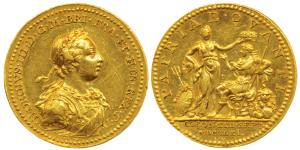 George III Coronation, Gold Medal, 22.71g, 1761, obv. Laureate and armored bust of the rul