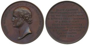 Great Britain, Copper Medal, 69.9g, 1848 Memorial Medal of Lord George Bentinck, Born 1802