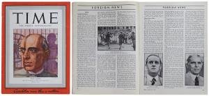 Time Magazine, August 24, 1942, Jawaharlal Nehru, featured on the cover page and caption b