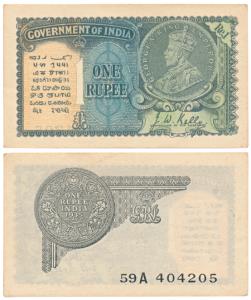 George V, Rupee 1, 2nd issue, 1935, signed J. W. Kelly, Prefix A (J&R 3.2.1B). Extremely F