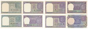 Rupee 1, near complete set of 57 notes, with different dates and signatures of all varieti
