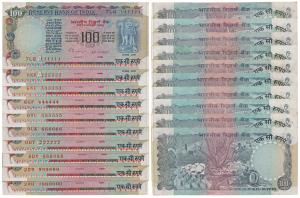 Rupees 100, signed C. Rangarajan, fancy numbers 111111 to 999999 and 1000000. About Uncirc