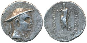 Indo-Greek, Baktria, Antimachus I Theos (ca. 180-165 BC), Silver Tetradrachm, 15.23g, obv.