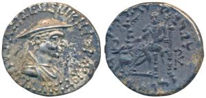 Indo-Greeks, Antialcidas (c. 115-95 BC), Silver Drachma, 2.47g, obv. bust of the ruler fac
