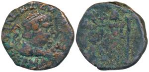 Indo-Greeks, Hermaeus / Hermaios (c. 40-1 BC), Copper Tetradrachm, 8.81g, obv. diademed an