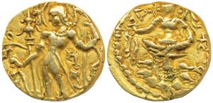 Guptas, Skandagupta (c. 455-480 AD), Gold Heavy Dinar, 8.52g, ‘Archer’ type, obv. king nim