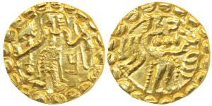 Post Gupta, Eastern Bengal Samatata Region (c. 675-700), Gold Dinar, 5.34g, imitating Gupt