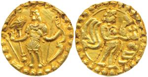Post Gupta, Eastern Bengal Samatata region, Mainamati, Sri Dha, Gold Dinar, 5.68g, imitati