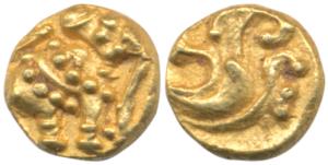 Western Gangas (10th- 11th century AD), Gold Gajapati Fanam, 0.38g, obv. caparisoned eleph