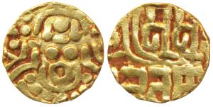 Chandellas of Mahoba, Madana Varman, Gold Masha, 0.95g, obv. seated Lakshmi, rev. legend S