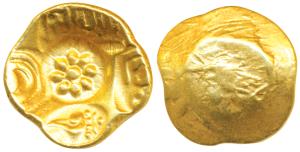 Yadavas of Devagiri, Singhana Deva, Gold Gadyana / Padma Tanka, 3.82g, Punch-marked type, 
