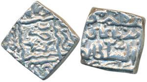 Sa’id Khan of Kashghar, Silver Square Sasnu, 6.03g, Kashmir Mint, AH 842, fixed date, in s