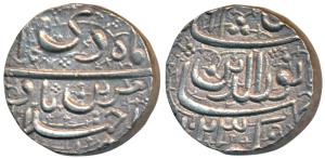 Jahangir, Silver Rupee, 11.45g, Ahmedabad Mint, ‘Muzzayan’ couplet, Month Di, AH 1023 (KM 
