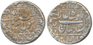 Shah Jahan, Silver Rupee, 11.39g, Ahmedabad Mint, AH 1044/7, legend within square area (KM