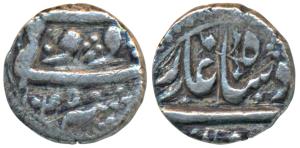 Shah Jahan, Silver 1/8 Rupee Nisar, 1.31g, Daulatabad Mint, AH 1045 (KM 239.9). About Very