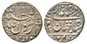 Shah Jahan, Silver ½ Rupee, 5.75g, Surat Mint, Kalima type (KM 218.8). Extremely Fine.