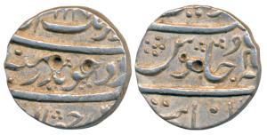 Aurangzeb, Silver ½ Rupee, 5.69g, Khambayat Mint, AH 111X/4X (KM 294.4). Very Fine+, Scarc