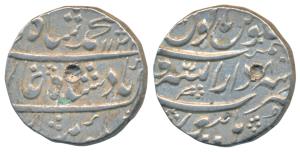 Muhammad Shah, Silver Rupee, 11.23g, Dar us-Sarur Burhanpur Mint, AH 113X/8 (KM 436.21). V
