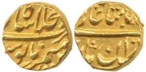 Muhammad Shah, Gold ½ Mohur, 5.39g, Darul Khilafat Shahjahanabad Mint, near complete mint 