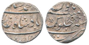Muhammad Shah, Silver ½ Rupee, 5.71g, Surat Mint, AH 113X/2 (KM 433.4). Very Fine+, Scarce