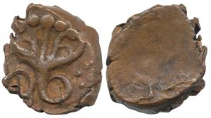 Ghorpade Chiefs of Guty, Copper Unit, 1.37g, obv. a beautiful five headed cobra, rev. Kill
