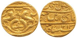 Ghazi ud-din Haider (AH 1230-1243, 1819-1827 AD), Gold ½ Asharfi, 4.85g, Dar as- Sultanat 