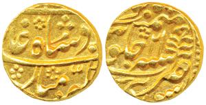 Mughal issue, Gold Mohur, 10.81g, Sawai Jaipur Mint, in the name of Shah Alam II, RY 21 (K