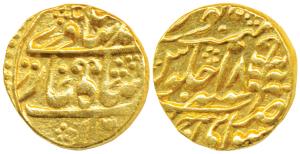 Mughal issue, Gold Mohur, 10.85g, Sawai Jaipur Mint, in the name of Bahadur Shah II, RY 18
