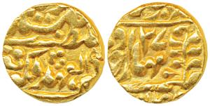 Madho Singh II (AH 1298-1341, 1880-1922 AD), Gold Mohur, 10.84g, Sawai Jaipur Mint, with t