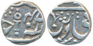 Vikramajit Mahendra (AH 1211-1233, 1796-1817 AD), Silver ¼ Rupee, 2.68g, in the name of Sh