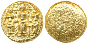 3 Swami Gold Pagoda, 3.42g, Tirupati Balaji in the centre, flanked by his wives Shri Devi 