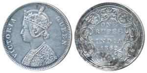 Victoria Queen, Silver Rupee, 1862, Bombay Mint, A / II / 1 / 10, (Prid 95). Cleaned, Very
