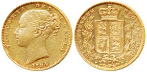 Australia, Victoria, Gold Sovereign, 8g, 1884, young head, ‘M’ mint mark for Melbourne Min