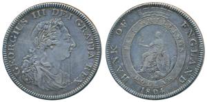 Great Britain, George III, Bank of England, Silver Dollar (5 Shillings), obv. laureate hea
