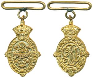 Kaiser-i-Hind Medal, George V, Gold plated Bronze, obv. an oval badge surmounted by the im