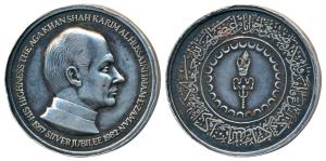 Aga Khan, Silver Jubilee Medal, 18.04g, obv. His Highness The Aga Khan Shah Karim Al Hussa